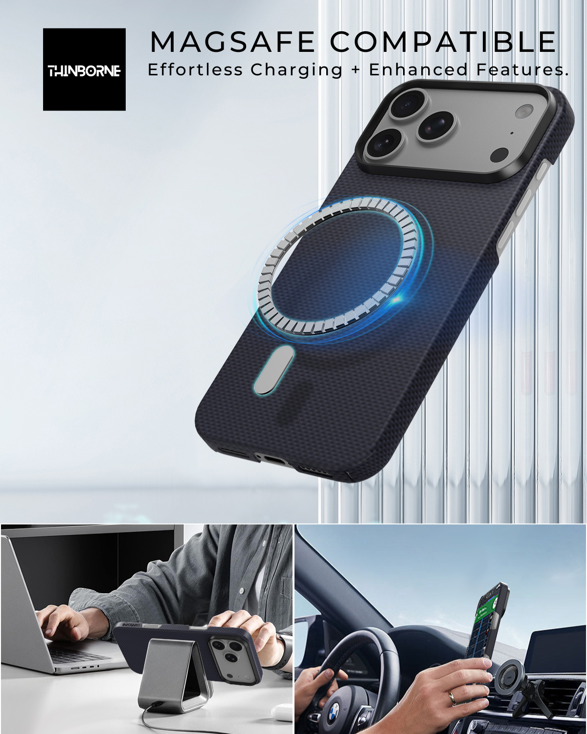 iPhone 17 Pro Max Case - Super Thin | Aramid Fiber | MagSafe - Navy Blue