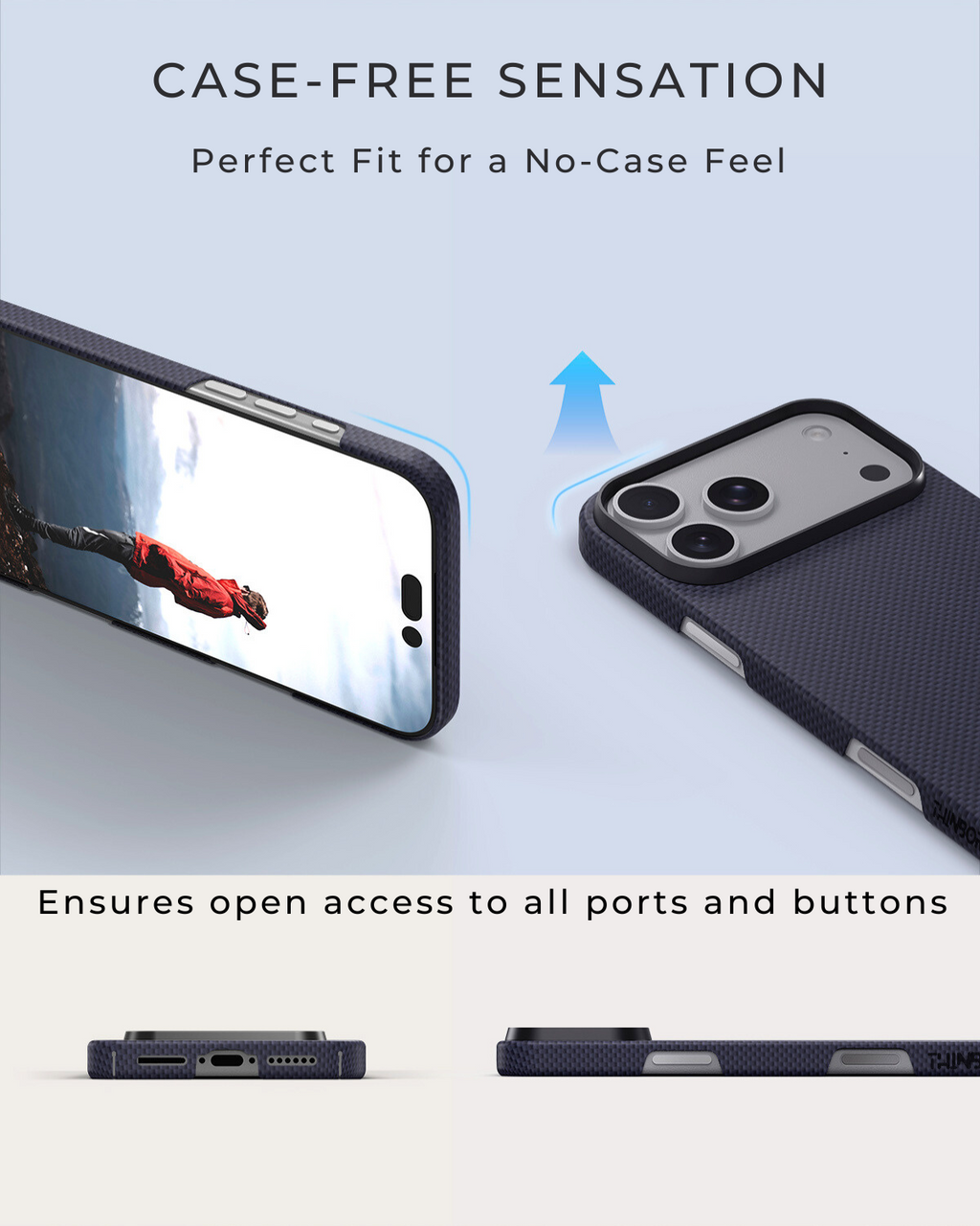 iPhone 17 Pro Max Case - Super Thin | Aramid Fiber | MagSafe - Navy Blue